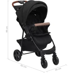 vidaXL Cochecito de bebé 2 en 1 de acero gris Antracita Online
