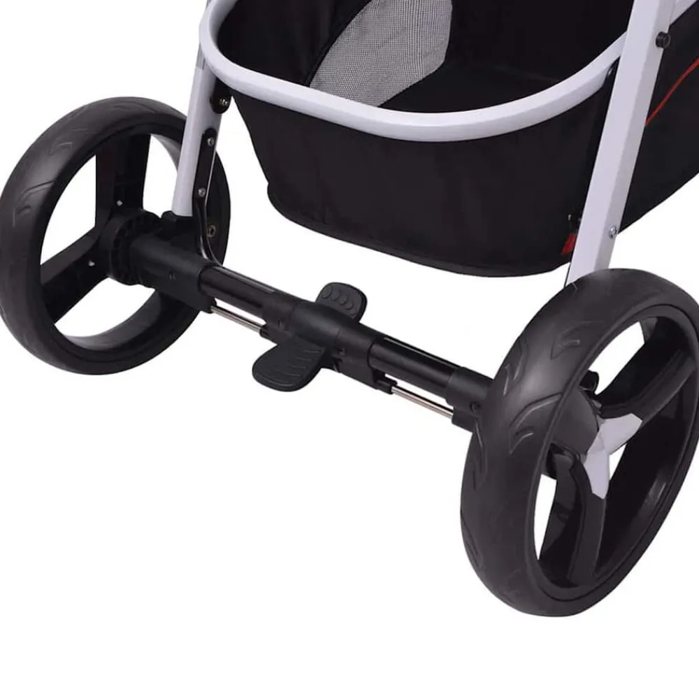 Niños vidaXL Transporte De Bebés-Cochecito de bebé 3 en 1 y negro aluminio