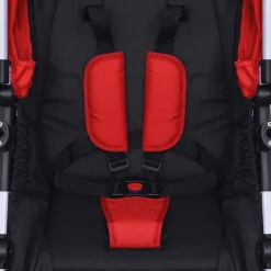 Niños vidaXL Transporte De Bebés-Cochecito de bebé 3 en 1 y negro aluminio