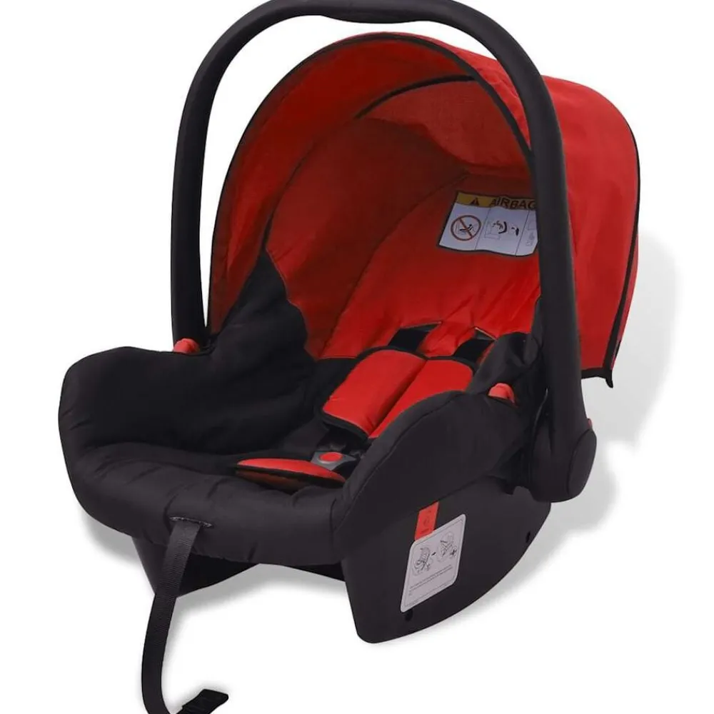 Niños vidaXL Transporte De Bebés-Cochecito de bebé 3 en 1 y negro aluminio