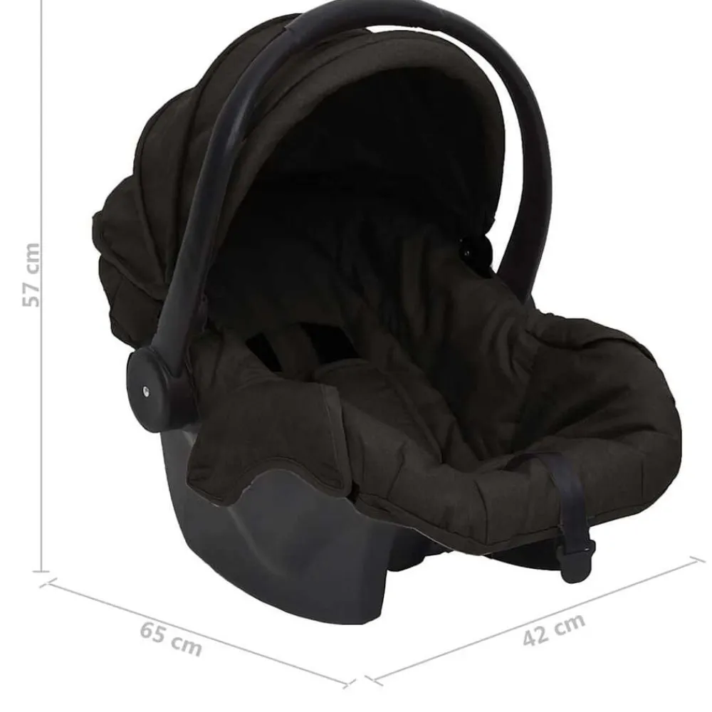Niños vidaXL Transporte De Bebés-Cochecito de bebé 3 en 1 de acero gris