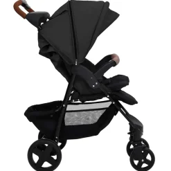 Niños vidaXL Transporte De Bebés-Cochecito de bebé 3 en 1 de acero gris