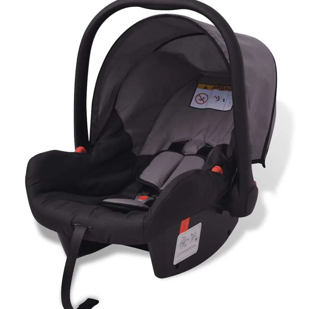 Niños vidaXL Transporte De Bebés-Cochecito de bebé 3 en 1 y negro aluminio