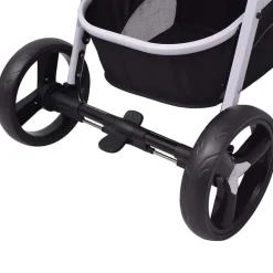 Niños vidaXL Transporte De Bebés-Cochecito de bebé 3 en 1 y negro aluminio