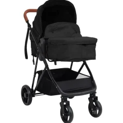 vidaXL Cochecito de bebé 3 en 1 de acero gris y negro Antracita Outlet