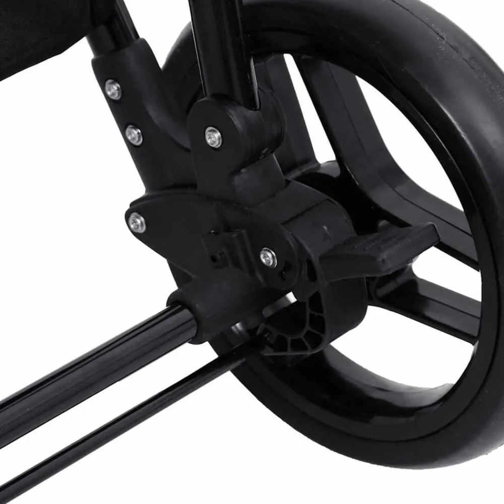 vidaXL Cochecito de bebé 3 en 1 de acero gris y negro Antracita Outlet