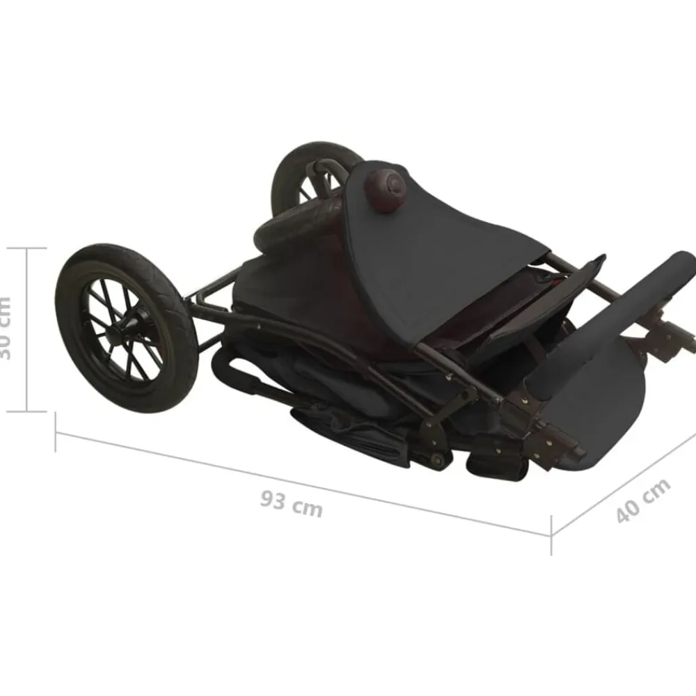 Niños vidaXL Transporte De Bebés-Cochecito de bebé de acero gris