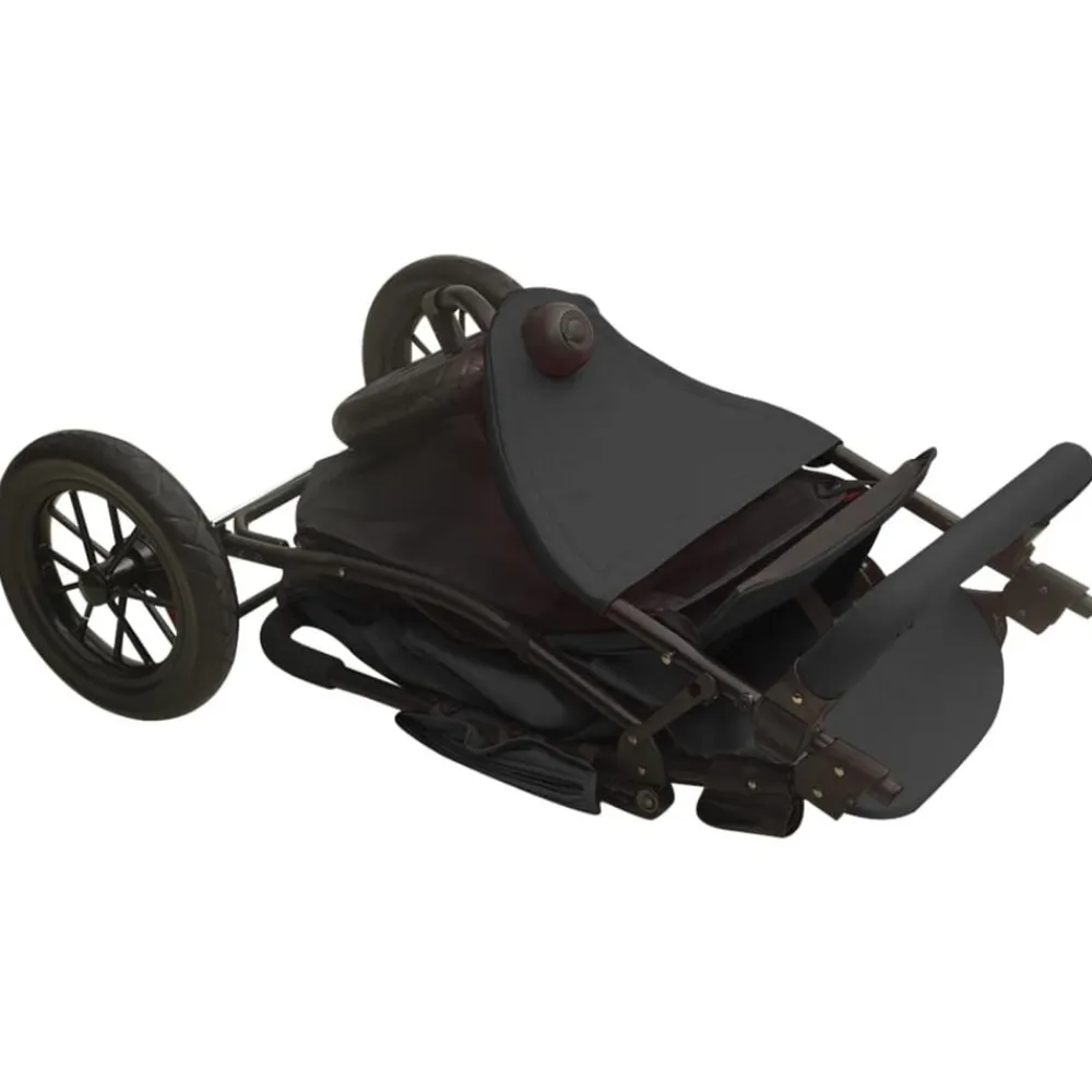 Niños vidaXL Transporte De Bebés-Cochecito de bebé de acero gris