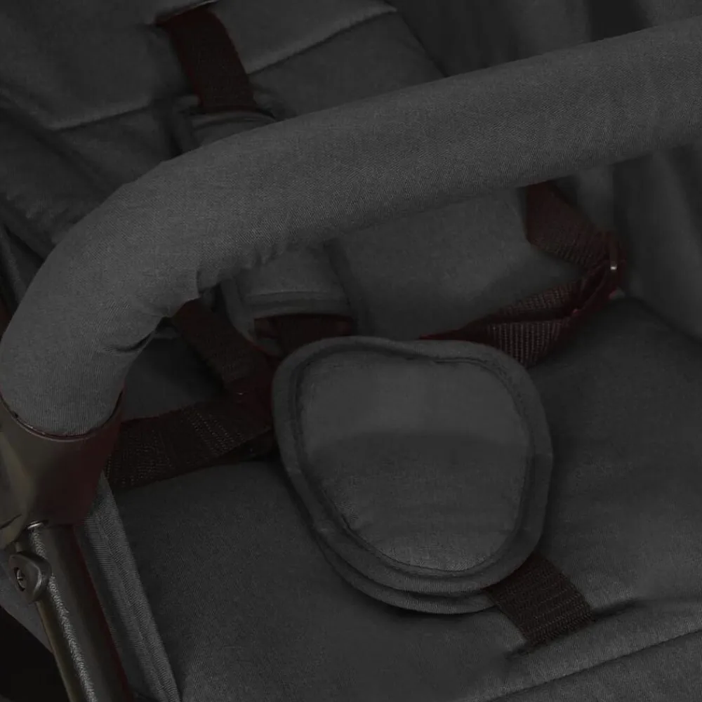 Niños vidaXL Transporte De Bebés-Cochecito de bebé de acero gris