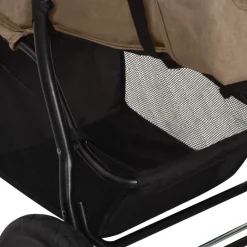 Niños vidaXL Transporte De Bebés-Cochecito de bebé de acero gris taupe