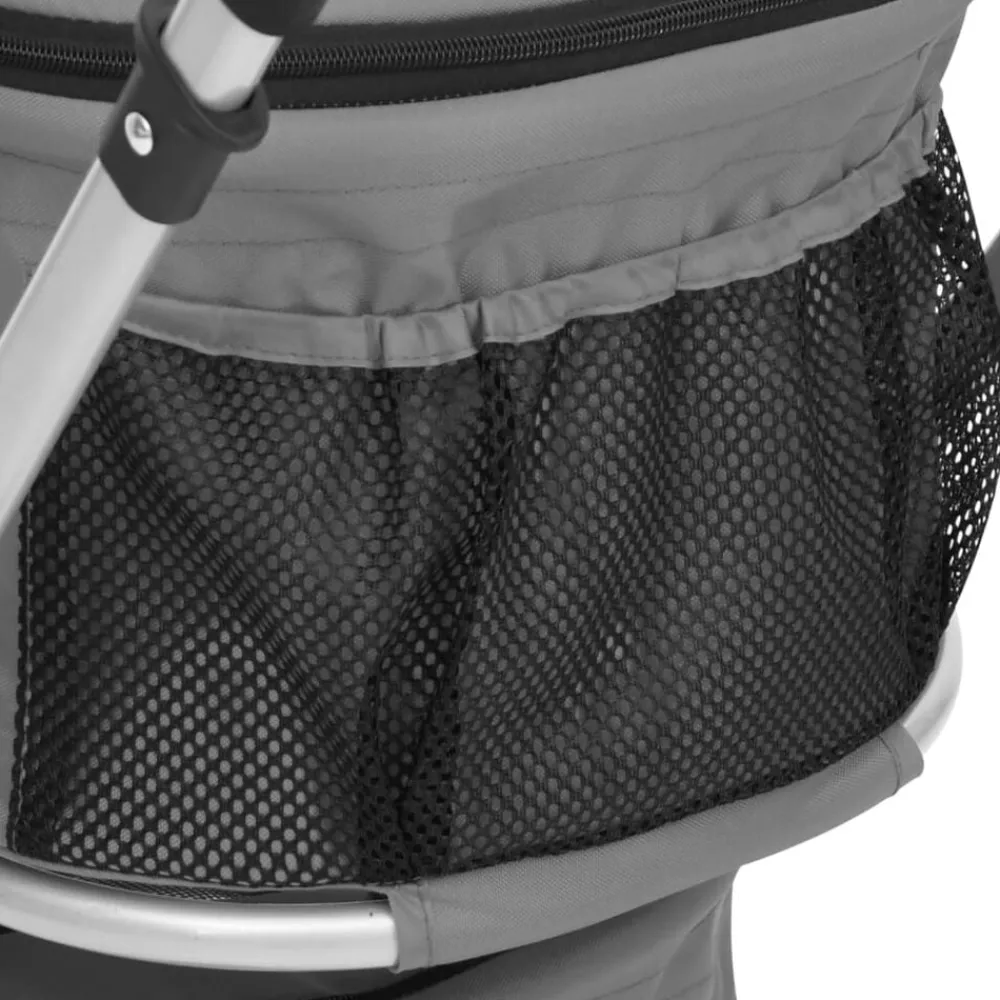 vidaXL Cochecito doble de perros plegable tela oxford 83x48x97cm Gris Clearance