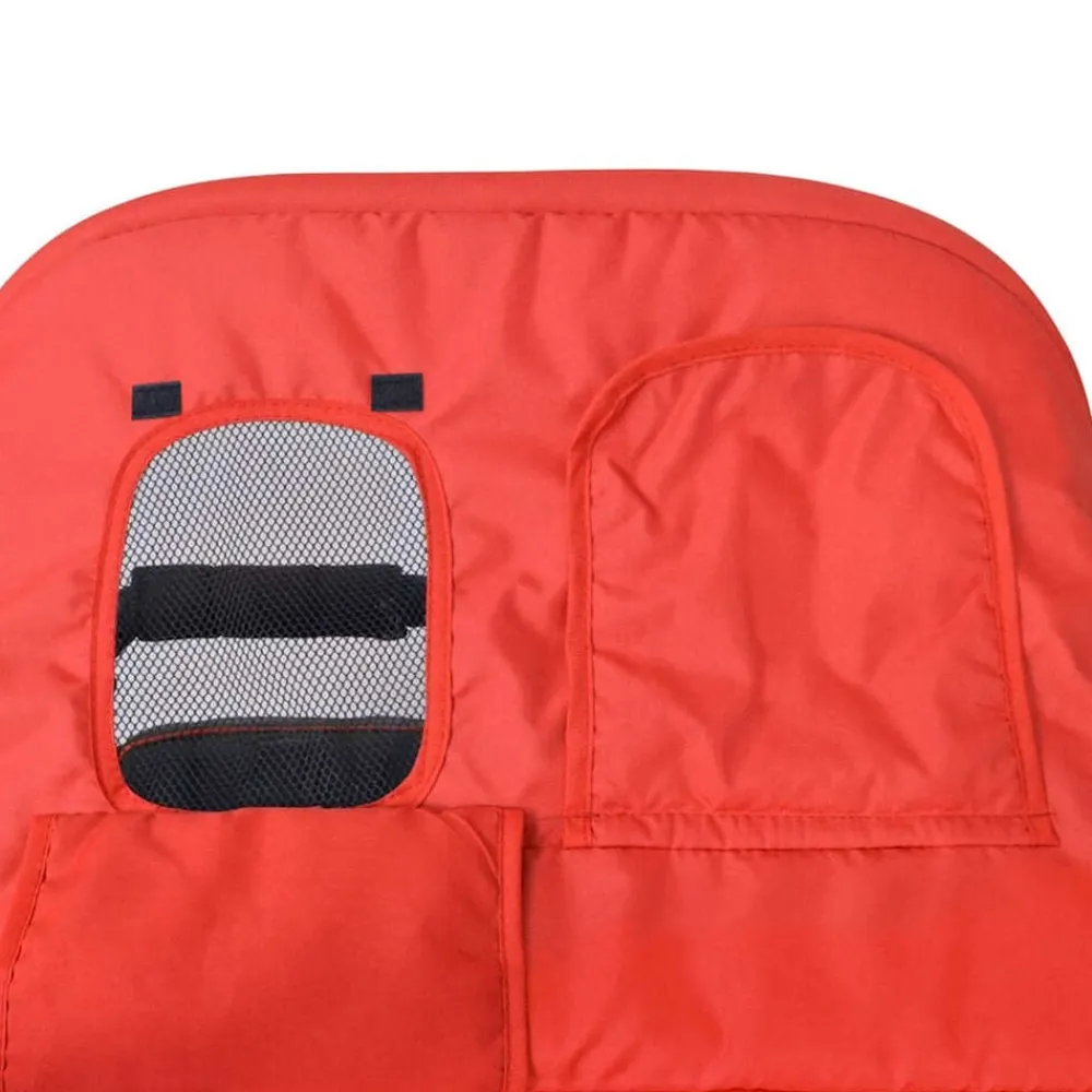vidaXL Cochecito gemelar de acero y negro Rojo New