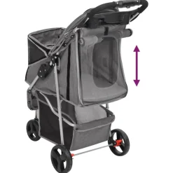 vidaXL Cochecito para perros plegable tela oxford 80x46x98 cm Gris Hot