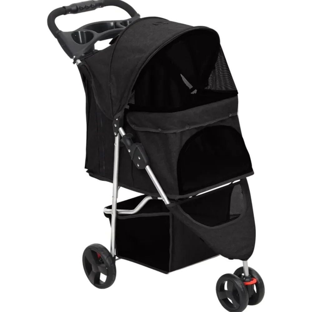 vidaXL Productos Para Mascotas-Cochecito para perros plegable tela oxford 80x46x98 cm
