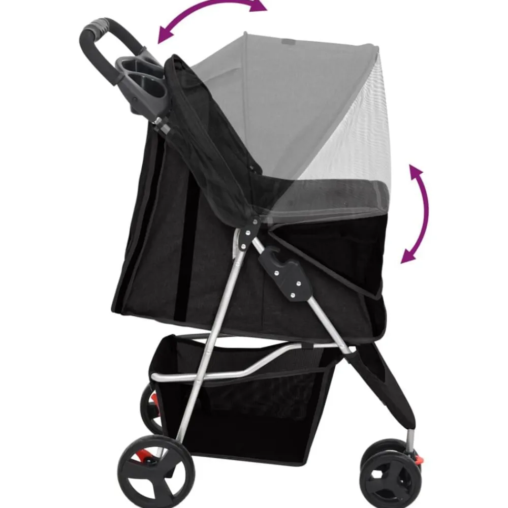 vidaXL Productos Para Mascotas-Cochecito para perros plegable tela oxford 80x46x98 cm