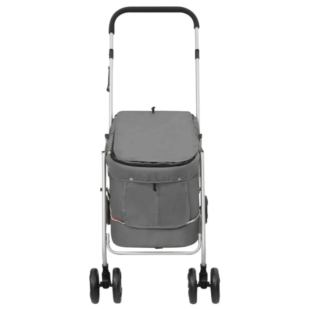 vidaXL Cochecito para perros plegable tela lino 100x49x96 cm Gris Online