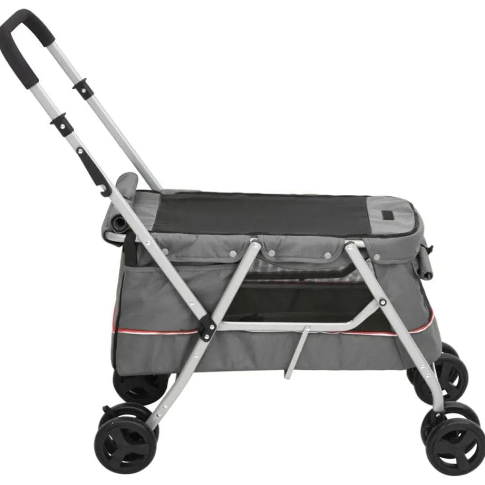 vidaXL Cochecito para perros plegable tela lino 100x49x96 cm Gris Online
