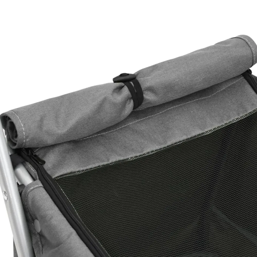 vidaXL Cochecito para perros plegable tela lino 100x49x96 cm Gris Online
