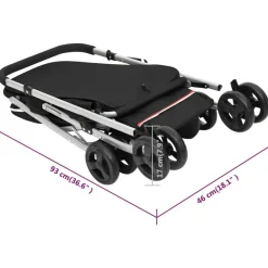 vidaXL Cochecito para perros plegable tela lino 100x49x96 cm Negro Best