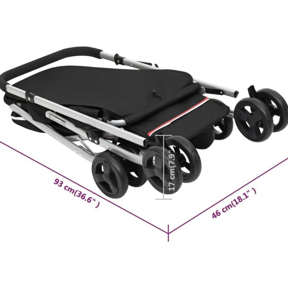 vidaXL Cochecito para perros plegable tela lino 100x49x96 cm Negro Best