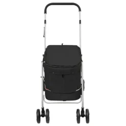 vidaXL Cochecito para perros plegable tela lino 100x49x96 cm Negro Best