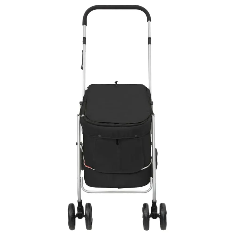 vidaXL Cochecito para perros plegable tela lino 100x49x96 cm Negro Best