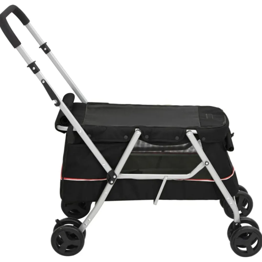 vidaXL Cochecito para perros plegable tela lino 100x49x96 cm Negro Best