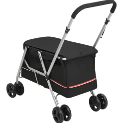 vidaXL Cochecito para perros plegable tela lino 100x49x96 cm Negro Best
