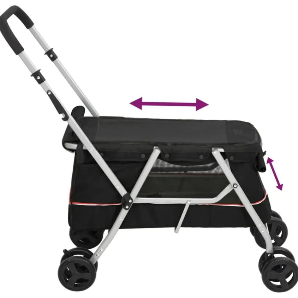 vidaXL Cochecito para perros plegable tela lino 100x49x96 cm Negro Best