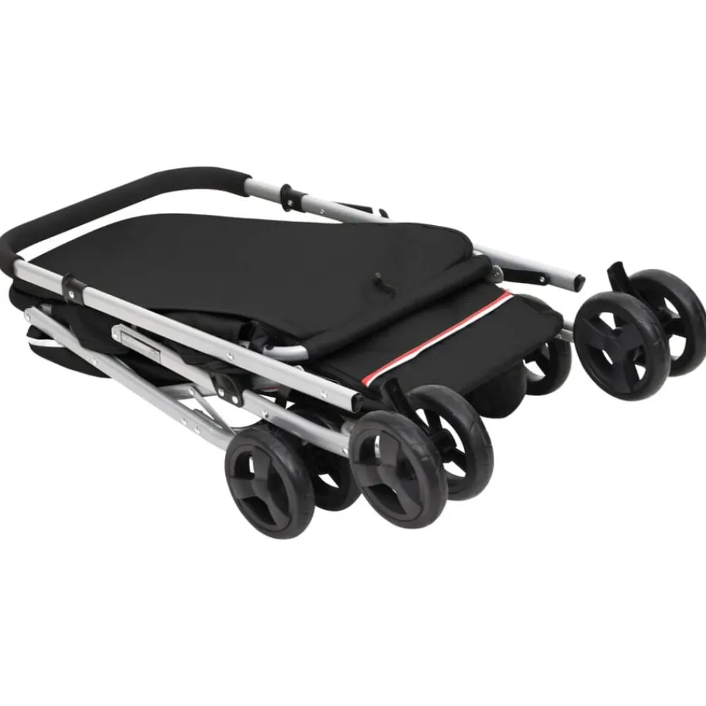 vidaXL Cochecito para perros plegable tela lino 100x49x96 cm Negro Best