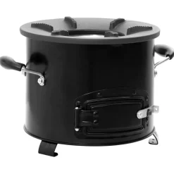 vidaXL Cocina de leña para camping metal negro 36x26x22,5 cm Discount
