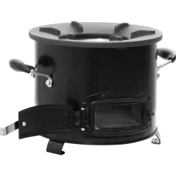 vidaXL Cocina de leña para camping metal negro 36x26x22,5 cm Discount