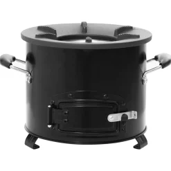 vidaXL Cocina de leña para camping metal negro 36x26x22,5 cm Discount