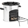 vidaXL Cocina leña camping acero inoxidable plateado 45,5x33x25,5 cm Best