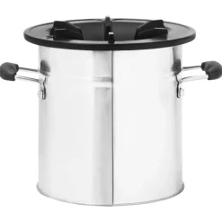 vidaXL Cocina leña camping acero inoxidable plateado 45,5x33x25,5 cm Best