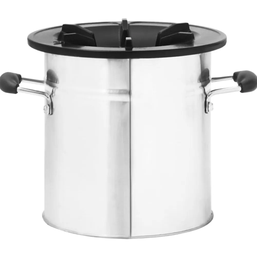 vidaXL Cocina leña camping acero inoxidable plateado 45,5x33x25,5 cm Best