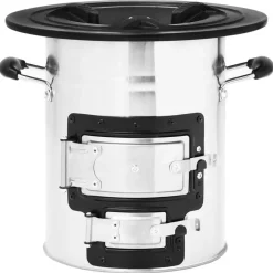 vidaXL Chimeneas-Cocina leña camping acero inoxidable 51,5x35x30,5 cm