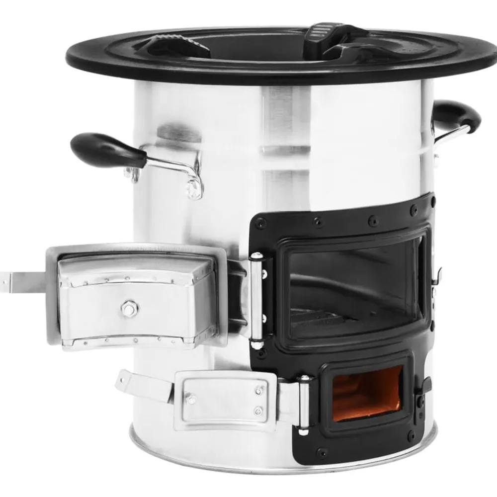 vidaXL Chimeneas-Cocina leña camping acero inoxidable 51,5x35x30,5 cm