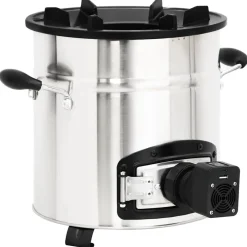 vidaXL Cocina leña ventilador USB acero inoxidable plata 35,5x26x28 cm Sale