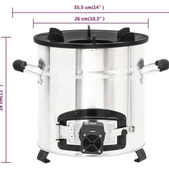 vidaXL Cocina leña ventilador USB acero inoxidable plata 35,5x26x28 cm Sale
