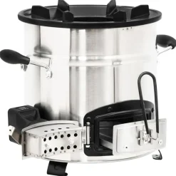 vidaXL Cocina leña ventilador USB acero inoxidable plata 35,5x26x28 cm Sale