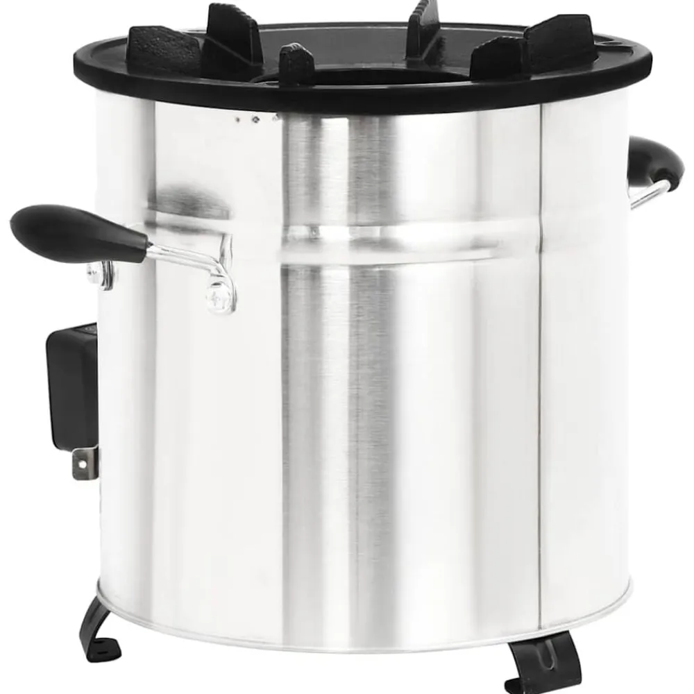 vidaXL Cocina leña ventilador USB acero inoxidable plata 35,5x26x28 cm Sale