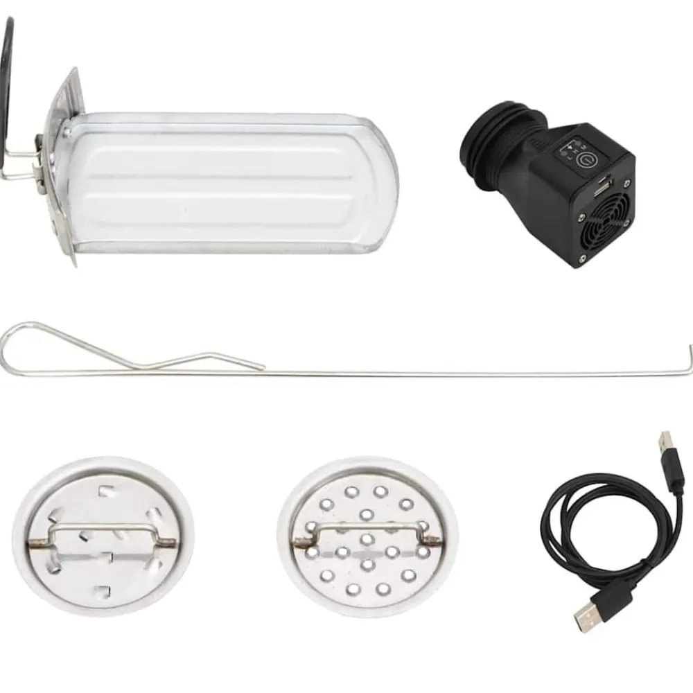 vidaXL Cocina leña ventilador USB acero inoxidable plata 35,5x26x28 cm Sale
