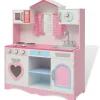 vidaXL Cocinita de juguete de madera rosa y blanca 82x30x100 cm New