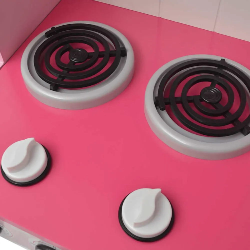 vidaXL Cocinita de juguete de madera rosa y blanca 82x30x100 cm New