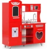 vidaXL Cocinita de juguete MDF roja 80x31x89 cm Hot