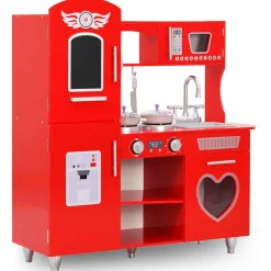 vidaXL Cocinita de juguete MDF roja 80x31x89 cm Hot