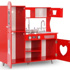 vidaXL Cocinita de juguete MDF roja 80x31x89 cm Hot