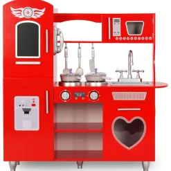 vidaXL Cocinita de juguete MDF roja 80x31x89 cm Hot