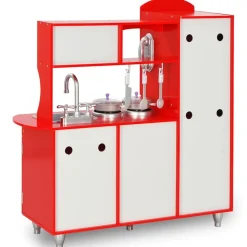 vidaXL Cocinita de juguete MDF roja 80x31x89 cm Hot